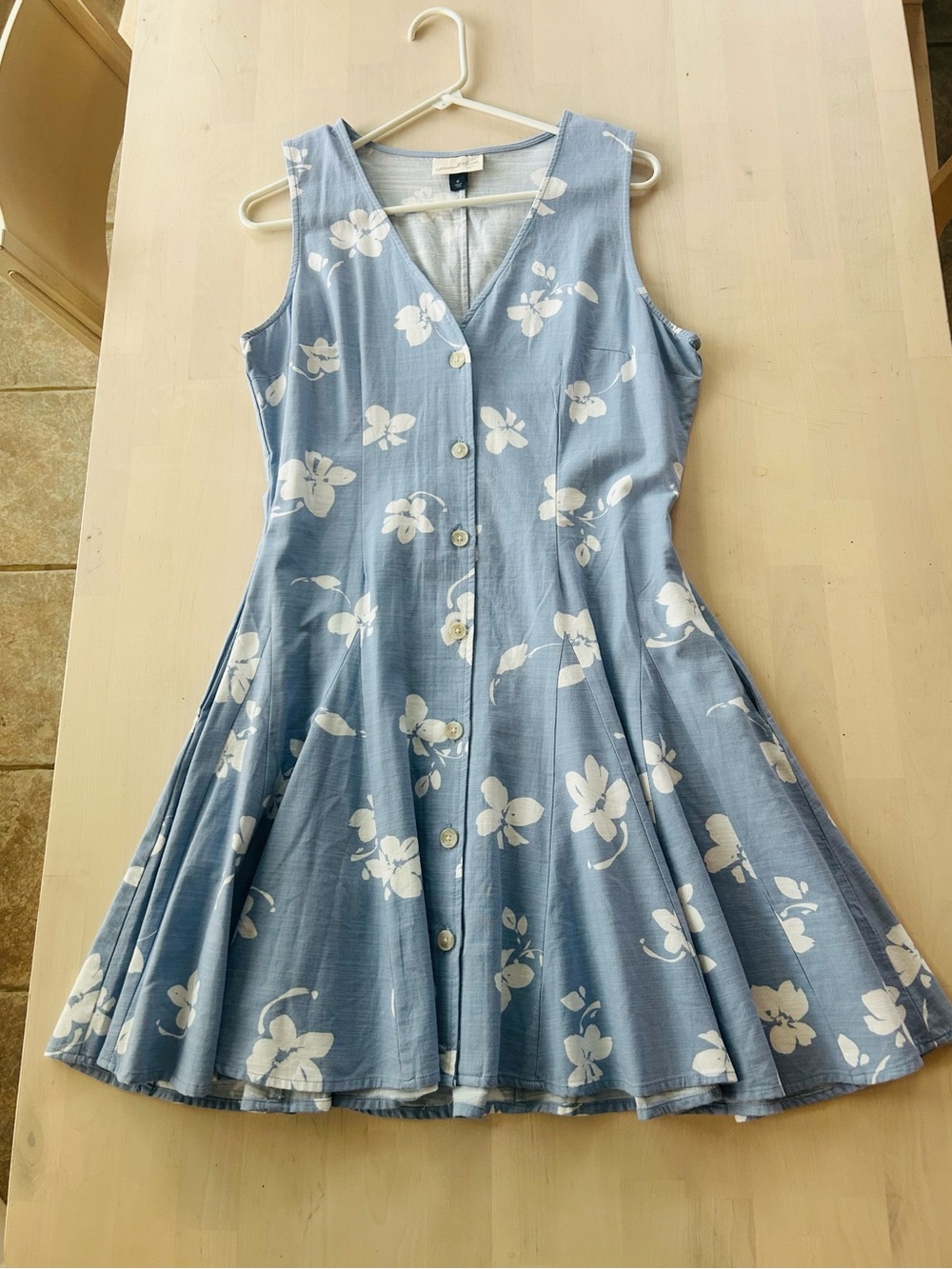 Universal Thread Light Blue Striped V-Neck Dress